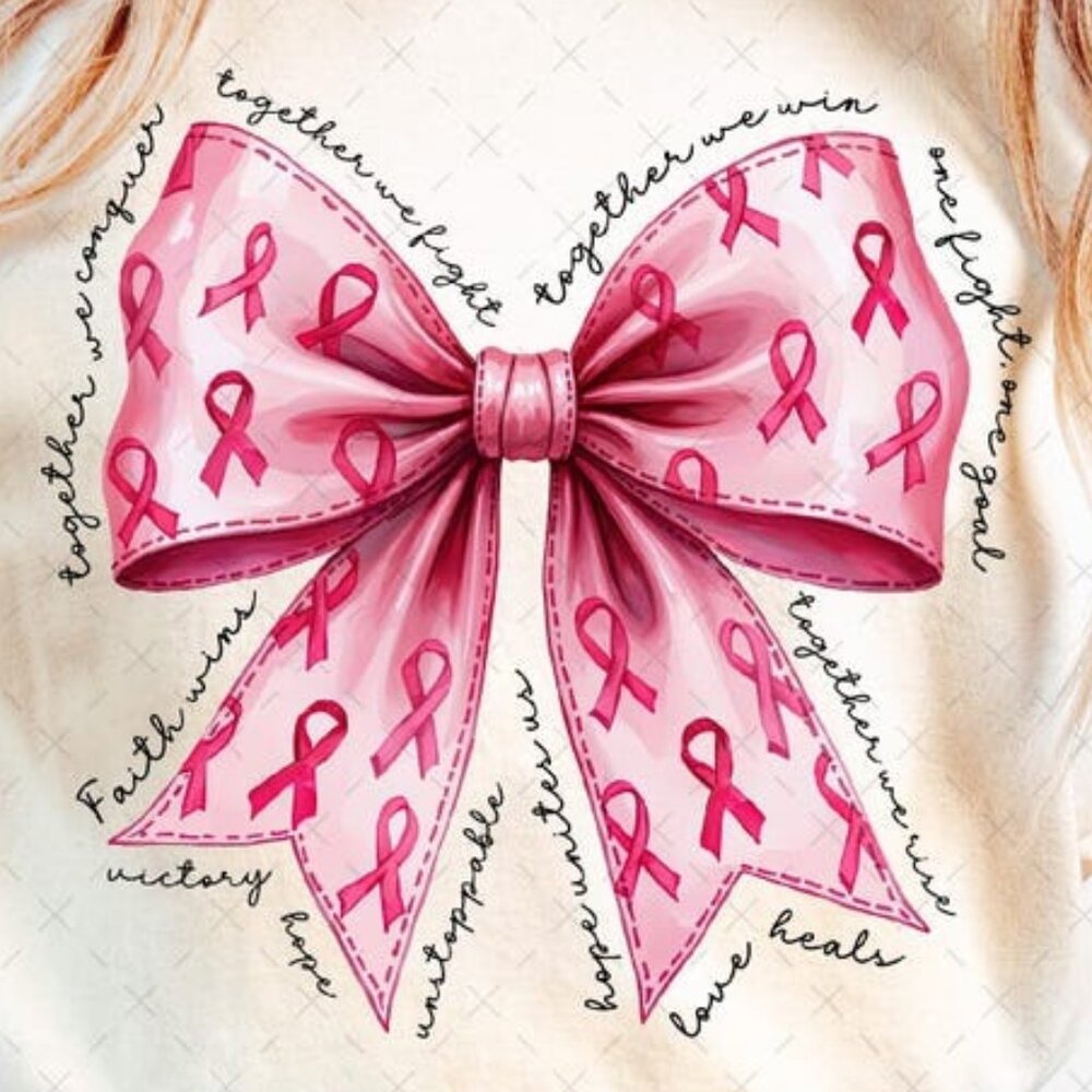 Pink Bow Breast Cancer, in October We Wear Pink Shirt, Breast Cancer Shirt - Picture 2 of 4